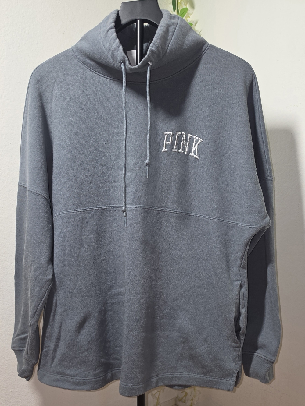 PINK Victoria's Secret Men's Hooded Pullover Sweater in Slate Gray